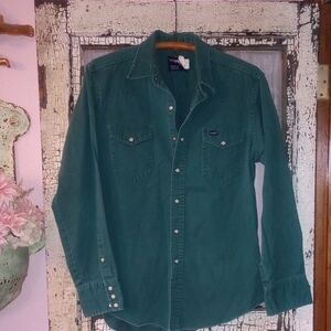 Wrangler Green Casual Button Down Shirt
